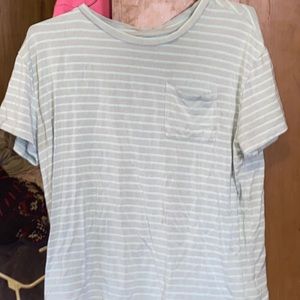 A blue striped shirt